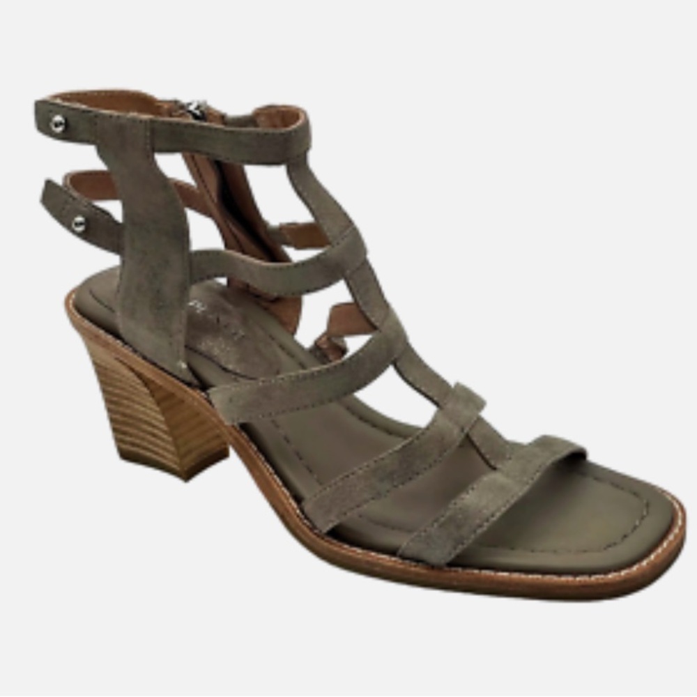 Donald J. Pliner Olive Suede Strappy Block Heel Sandal